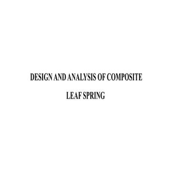 Design and fabrication of composite leaf spring