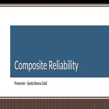 Composite Reliability statistics lecture | PPTX