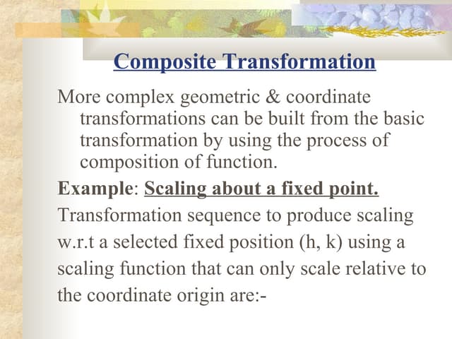 Composite transformations