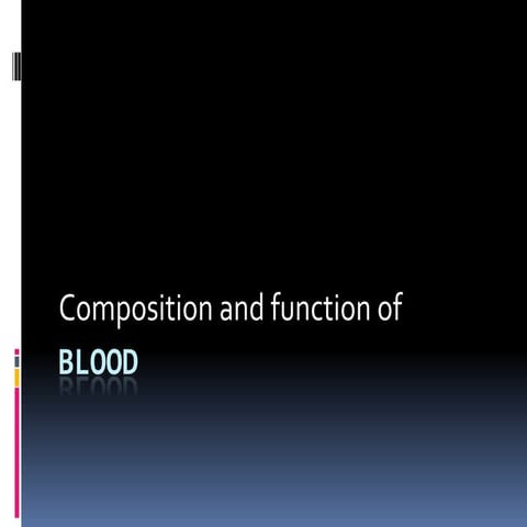 Composition og Blood