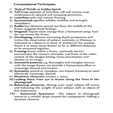 Compositional Techniques Keywords-Photography-Secondary Education Resource