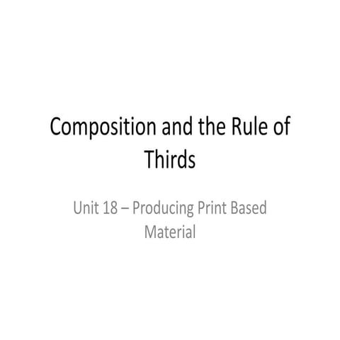 Composition and the rule of thirds