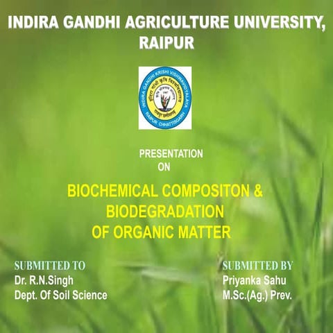 bio-degradation of organic matter