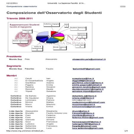 Composizione osservatorio