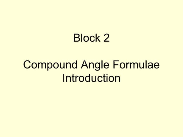 Double compound angle formulae | PPT