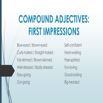 Compound adjectives first impressions