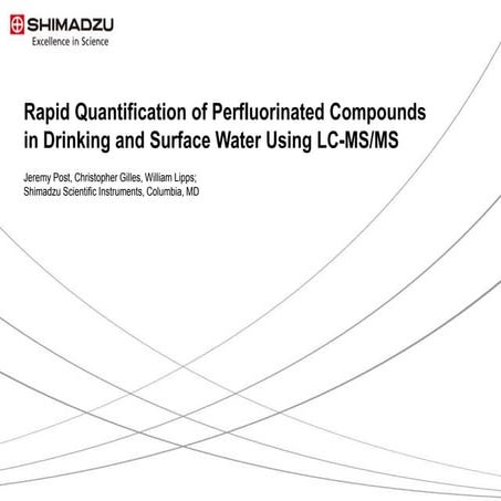 Rapid Quantification of Perfluorinated Compounds in Drinking and Surface Wate...