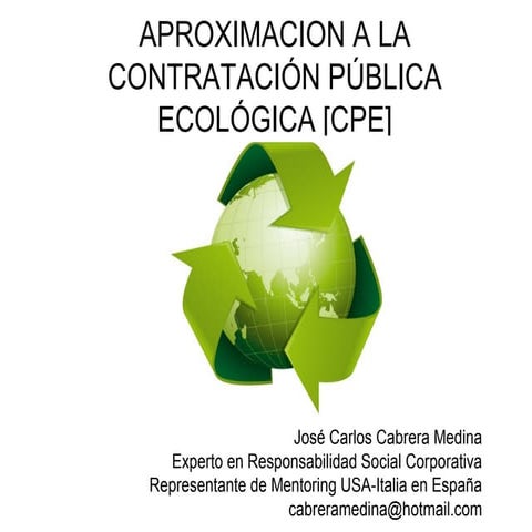 Contratacion Pública Ecológica (CPE)
