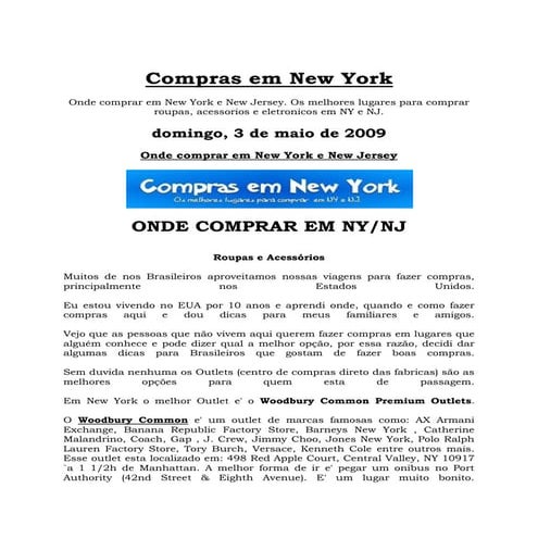 Compras Em New York