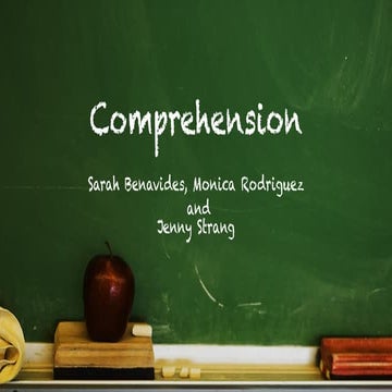 Comprehension: Expert Presentation for Reading Class by Jenny, Sara and Monica 