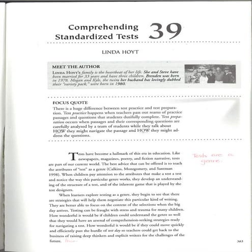 Comprehension and standardized testing hoyt
