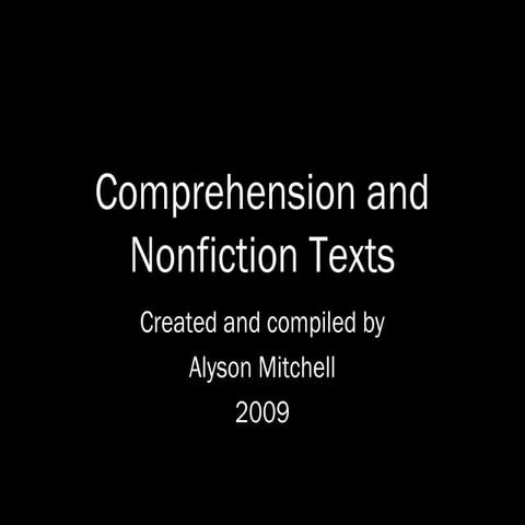 Comprehension &amp; nonfiction texts