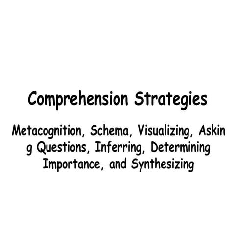 Comprehension Strategies