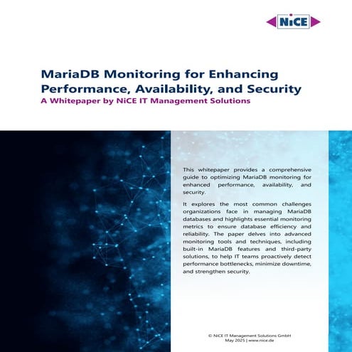 MariaDB Monitoring for Enhancing Performance, Availability, and Security