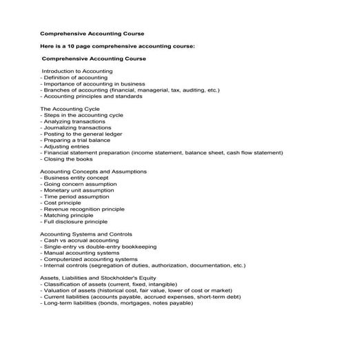 Accounting, training course in accounting . | DOCX