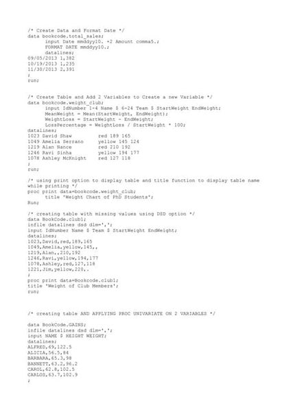 SAS CODES AND TRICKS