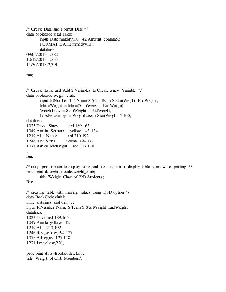 SAS codes and tricks Comprehensive all codes