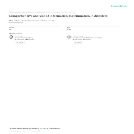 Comprehensive Analysis of Information Dissemination in Disaster ...