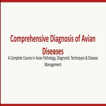 Comprehensive Avian Disease Diagnosis and Management Course | PDF