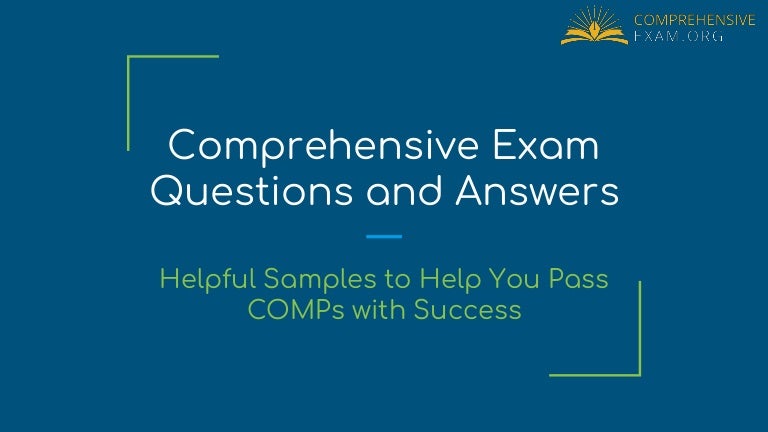 Examples Of Comprehensive Exam Answers – XJGP