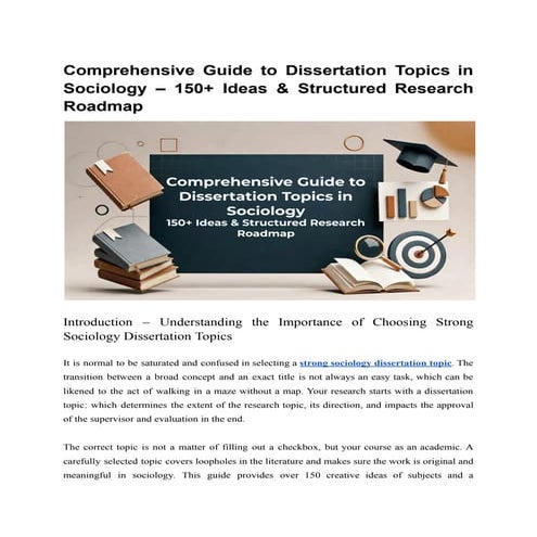 Comprehensive Guide to Dissertation Topics in Sociology – 150+ Ideas ...