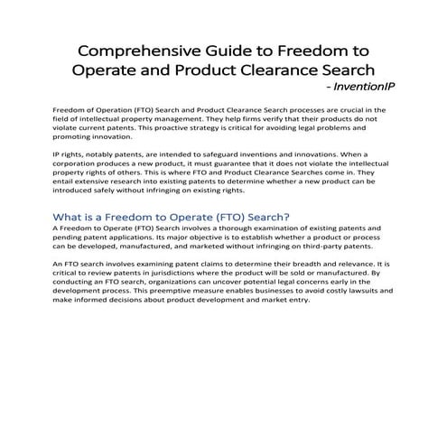 Comprehensive Guide to Freedom to Operate and Product Clearance Search.pdf