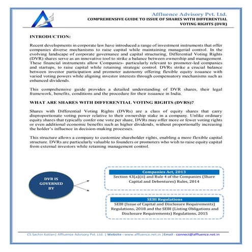 COMPREHENSIVE GUIDE TO ISSUE OF SHARES WITH DIFFERENTIAL VOTING RIGHTS (DVR).pdf