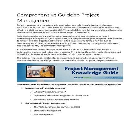 Comprehensive Guide to Project Management Principles, Practices, and Real-Wor...