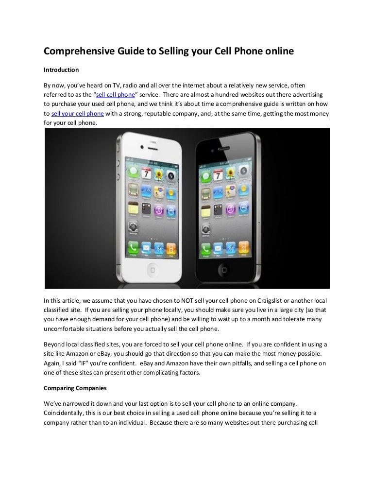 Comprehensive guide to selling your cell phone online