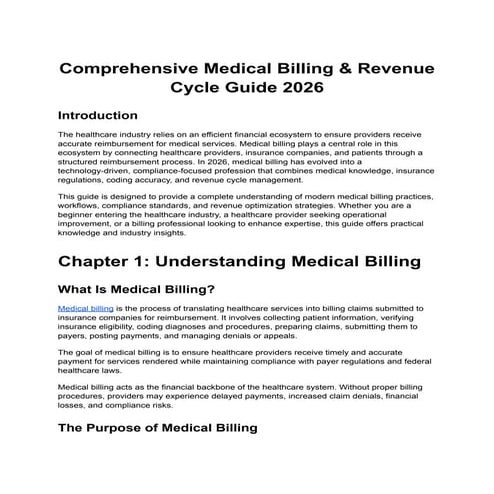 A Step-by-Step Hospital Medical Billing Guide | PDF