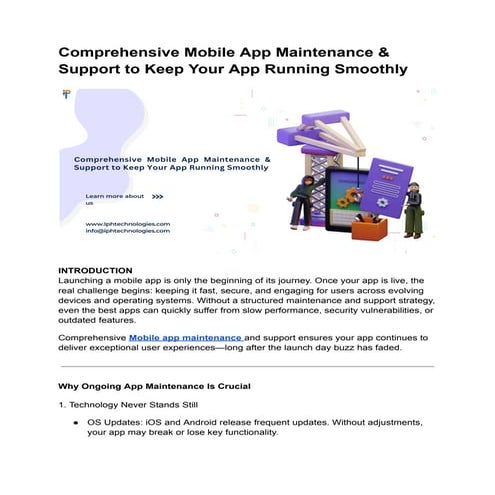 Comprehensive Mobile App Maintenance & Support to Keep Your App Running Smoot...