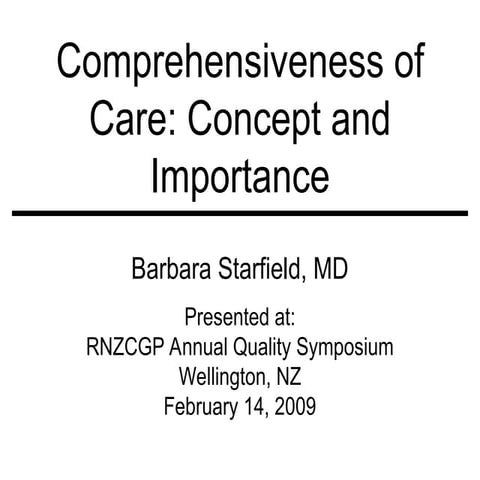 Comprehensiveness of Care in Primary Healthcare: Concepts, Importance ...