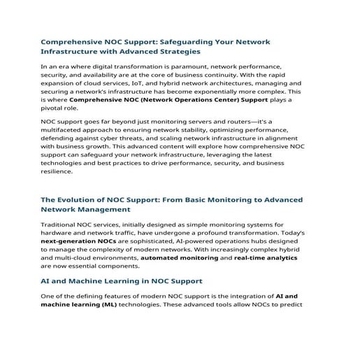 Comprehensive NOC Support Safeguarding Your Network Infrastr.docx