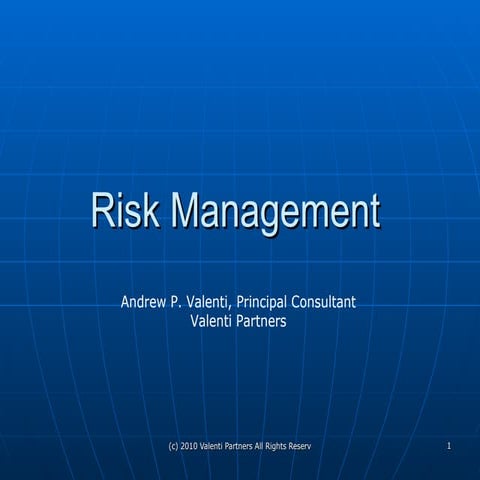 Comprehensive Overview Of Risk Management