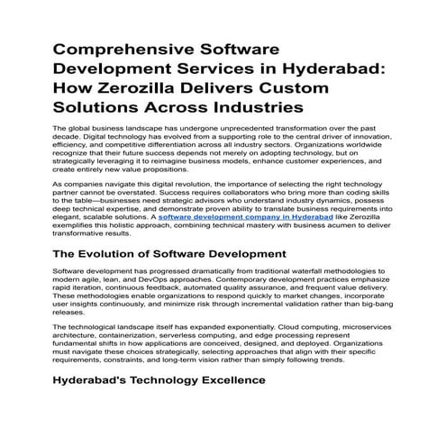 Comprehensive Software Development Services in Hyderabad_ How Zerozilla ...