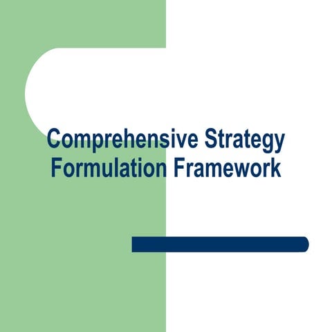 Comprehensive strategy formulation framework