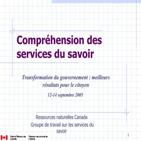 Comprendre les Services du savoir