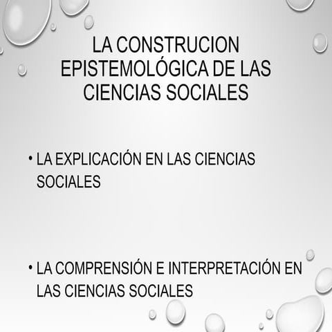 Comprensión e interpretación de las ciencias sociales