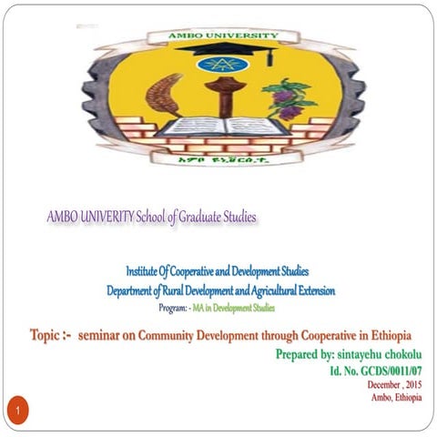 Community Development Through Cooperative in Ethiopia