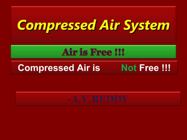 Compressed air system avr