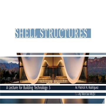 Comprehensive Lecture on Shell Structures in Building Technology | PPTX