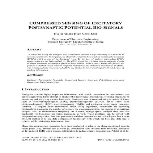 Compressed sensing of excitatory