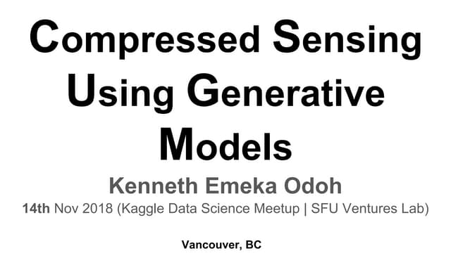 Compressed Sensing using Generative Model