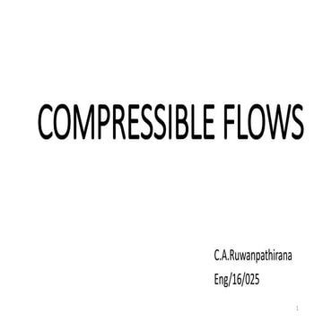 Compressible flows