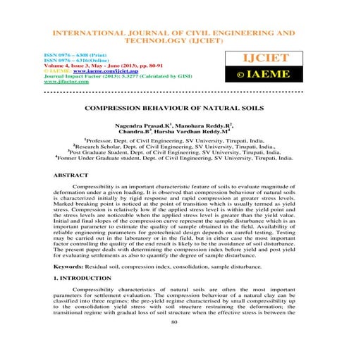 Compression behaviour of natural soils
