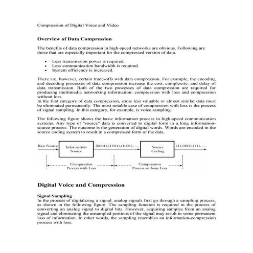 Compression of digital voice and video