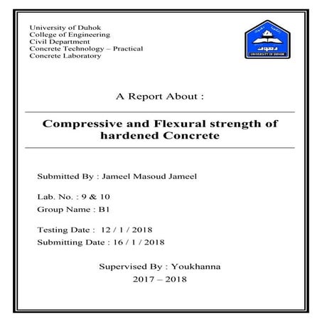 Compressive strength  and Flexural of Hardened Concrete | Jameel Academy