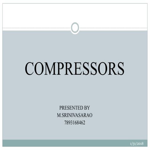 CLASSIFICATION OF COMPRESSORS 