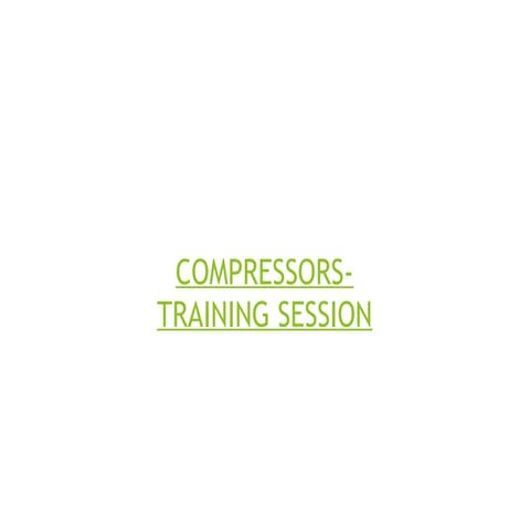 Compressors - Training sessions