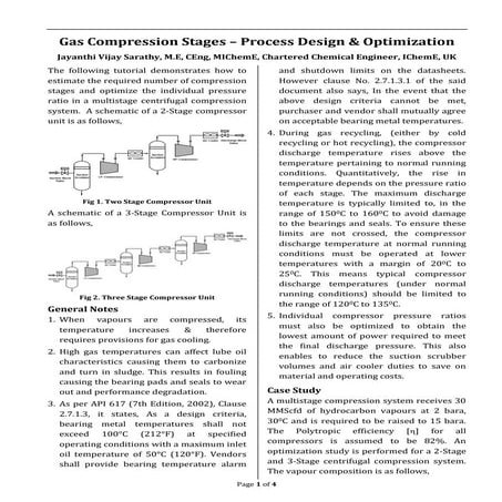 Gas Compression Stages – Process Design & Optimization